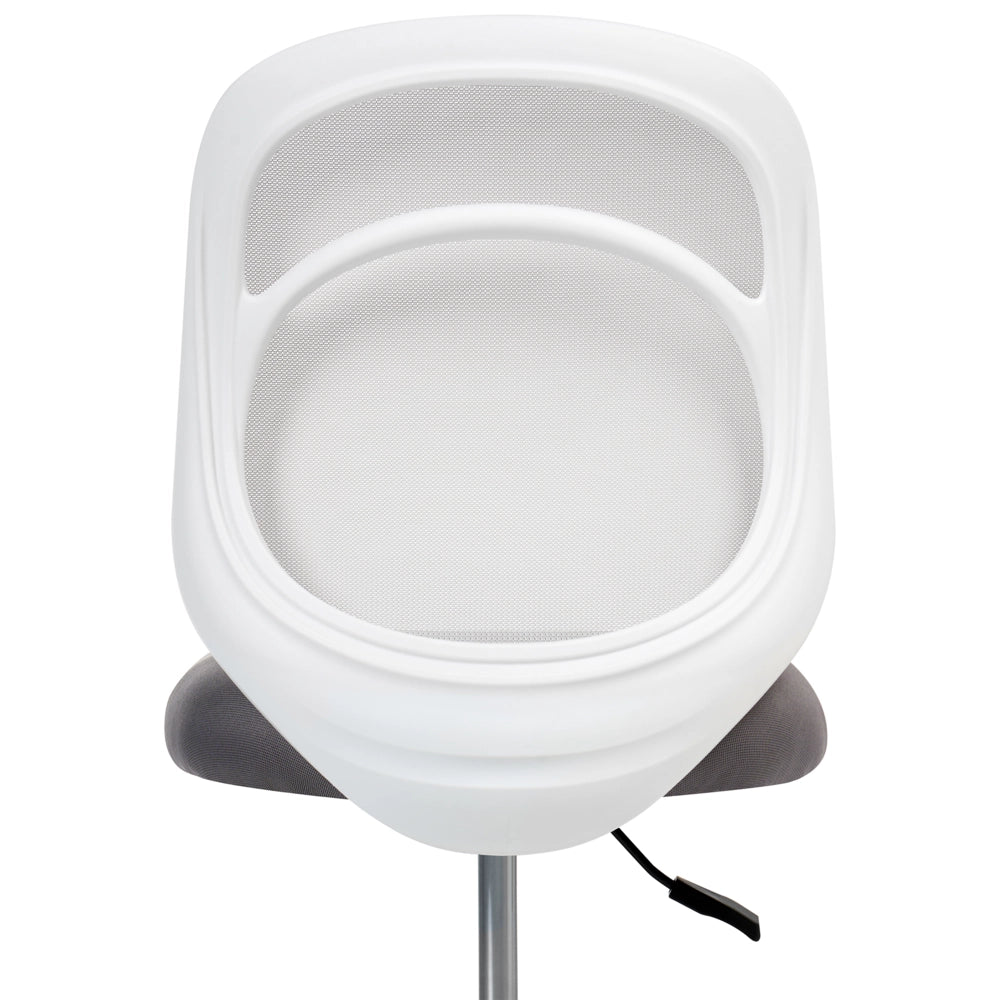 Sedia da scrivania Grigio Tessuto Rivestimento Base in ferro Girevole Altezza regolabile Senza braccioli Ufficio domestico Camera dei bambini