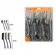 Trade Shop - Set 6 Pz Spazzola Metalliche Per Ferro Metallo 3 Lunghe 22cm 3 Corte 12cm 07057 -