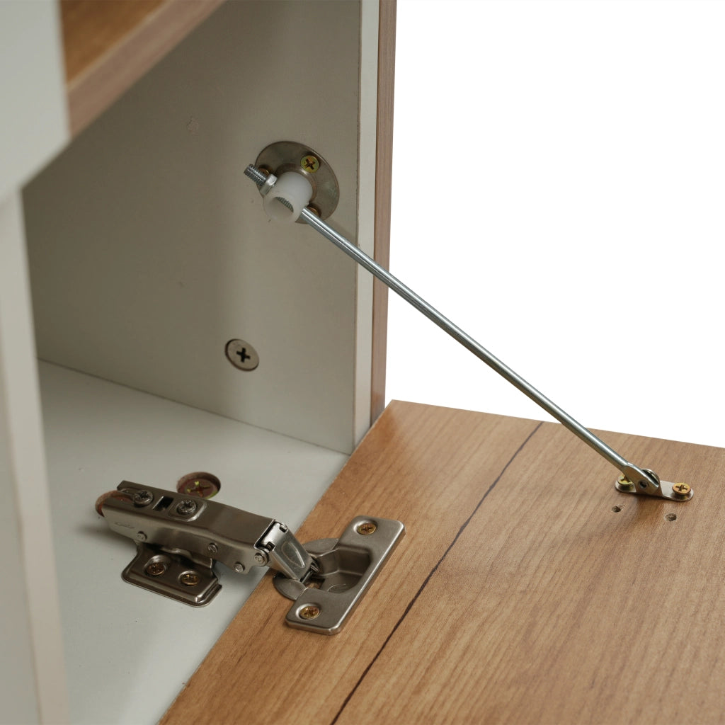 Credenza con 2 ante; 2 cassetti e ripiano regolabile per soggiorno 130x40x70 cm bianco rovere chiaro