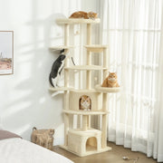 Tiragraffi alto 200 cm con amaca e rifugi, beige