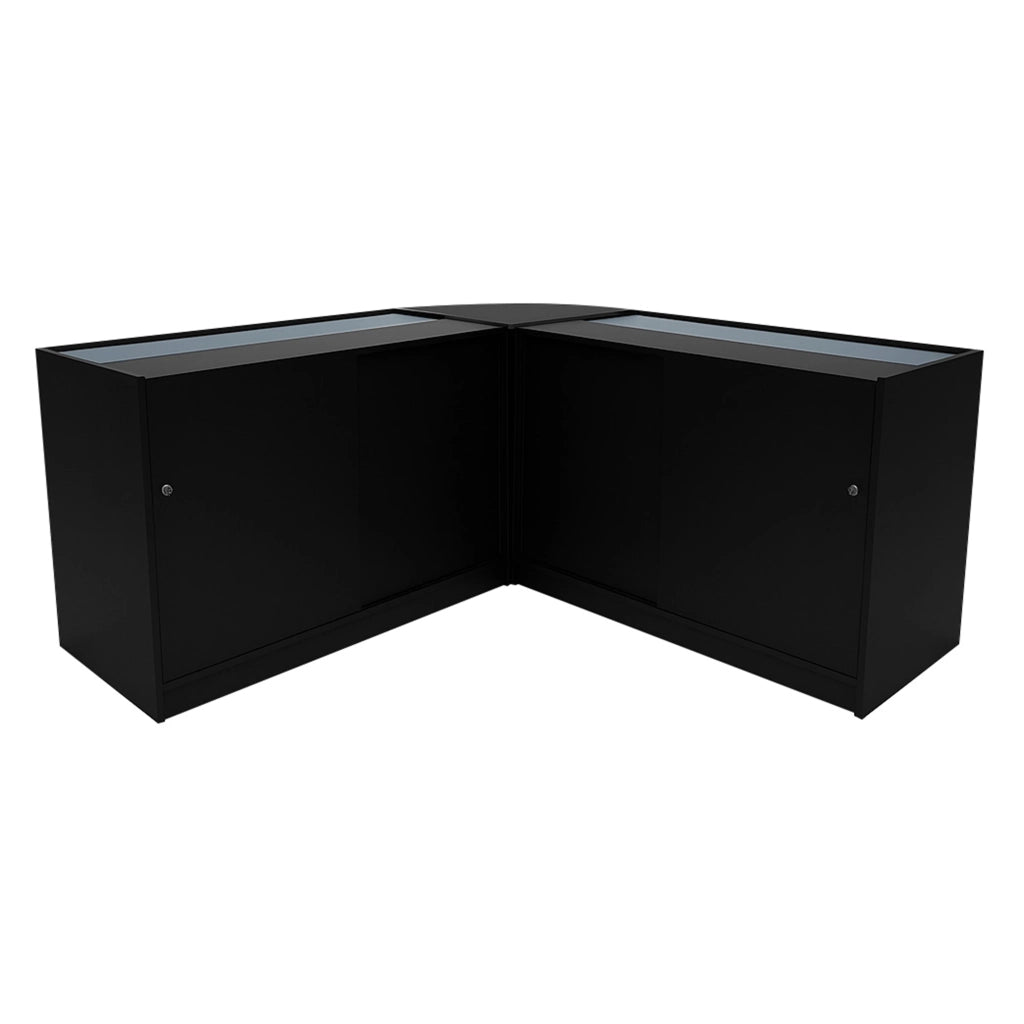 Set Banconi Nero Triton LED K1500 B1500 CM60 con Serratura e Ripiani