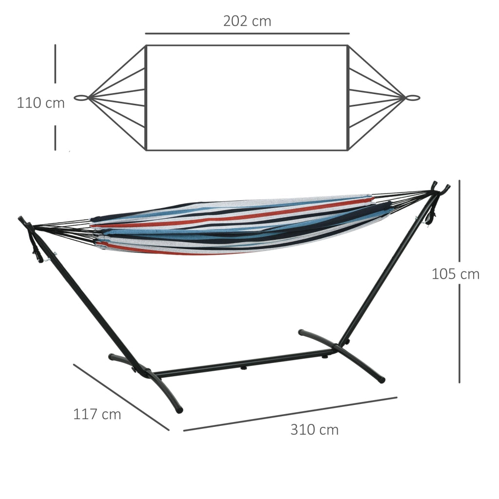 Amaca con supporto regolabile ¨C zephmum ¨C righe blu e bianco 310x117cm