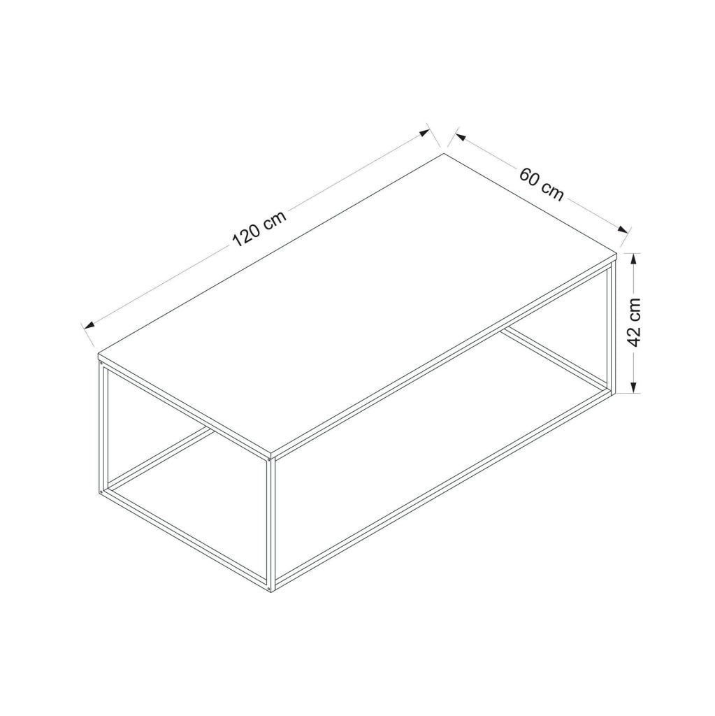 Lazise, Tavolino da Salotto Forma Rettangolare, 60x120x42h cm Bianco