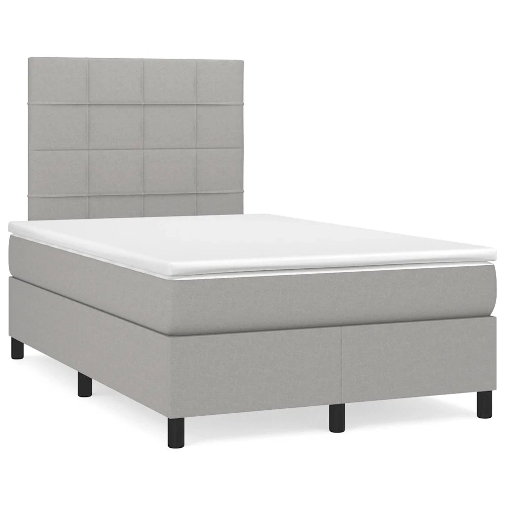 Letto a Molle Materasso e LED Grigio Chiaro 120x190 cm Tessutocod mxl 115354