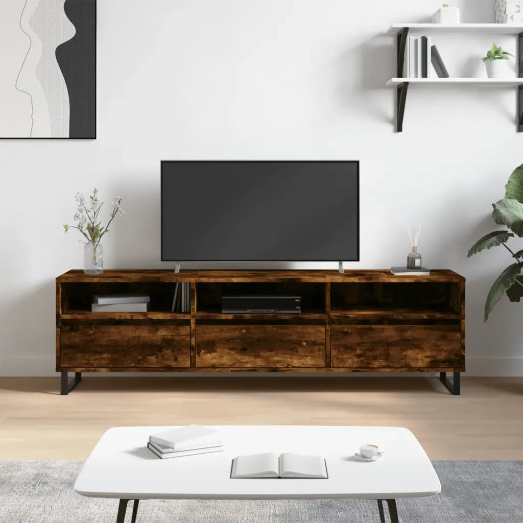 Mobile Porta TV Rovere Fumo 150x30x44,5 cm in Legno Multistratocod mxl 80988