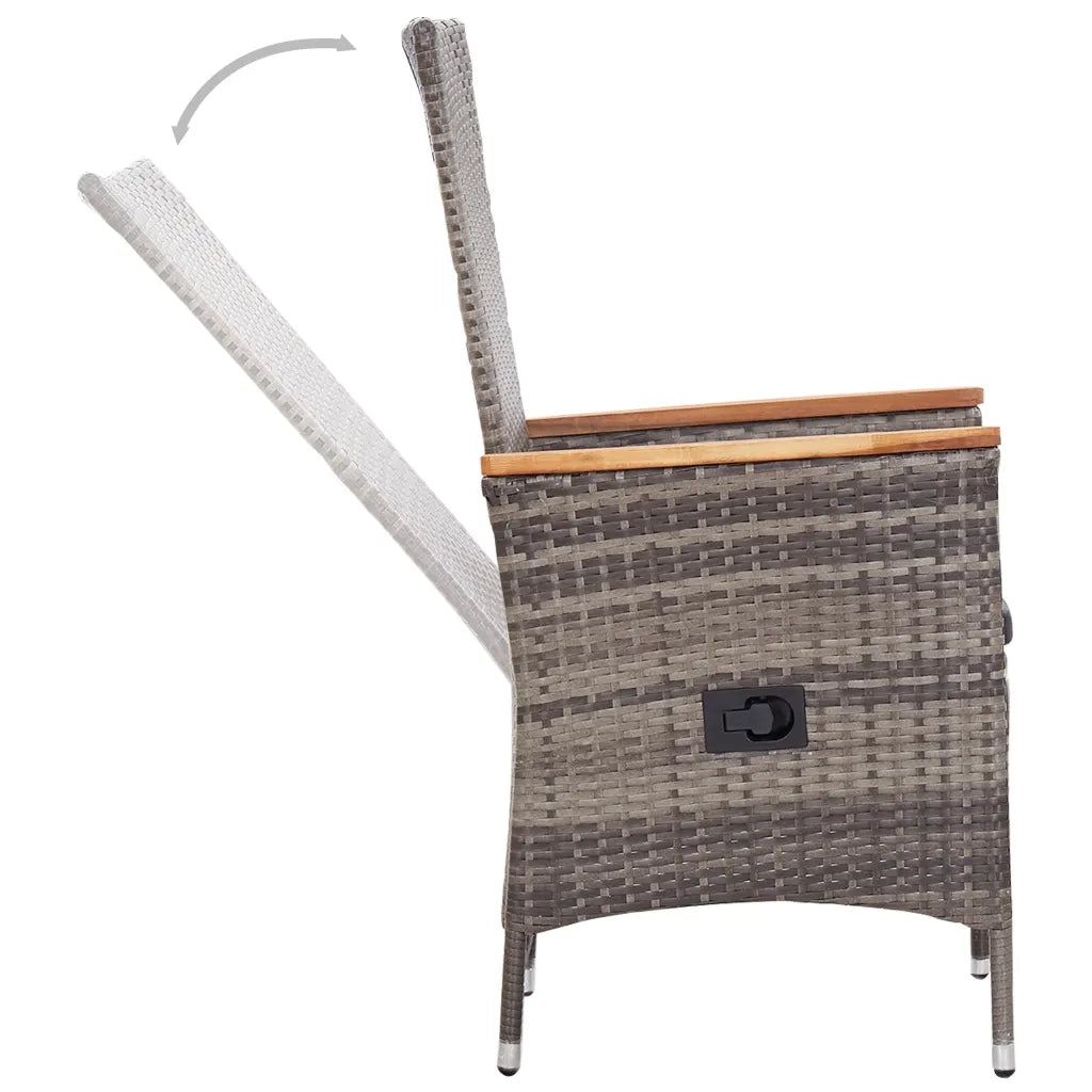 Set Mobili da Pranzo per Giardino 5 pz con Cuscini Grigio cod mxl 43784