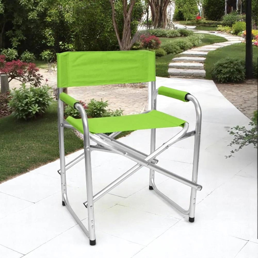 Sedia relax pieghevole Regista in alluminio con rivestimento in textilene verde