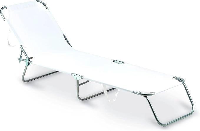 Lettino pieghevole Maiorca colore bianco L1548015