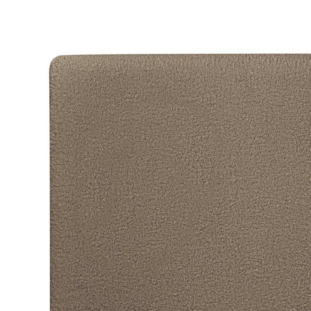 Letto matrimoniale ad acqua con testata e comodini in legno e tessuto bouclé tortora 160 x 200 cm stile giapponese