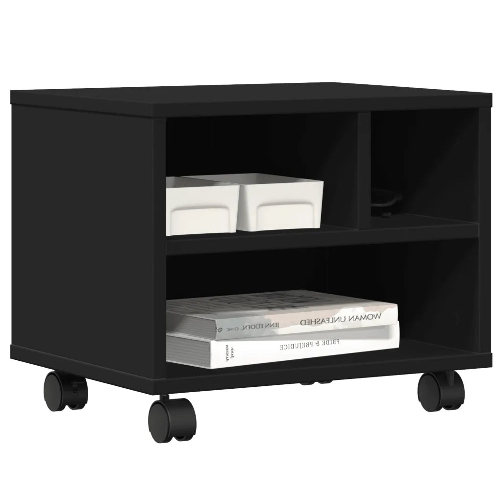 Supporto per Stampante con Ruote Nero 41x32x34,5 cm