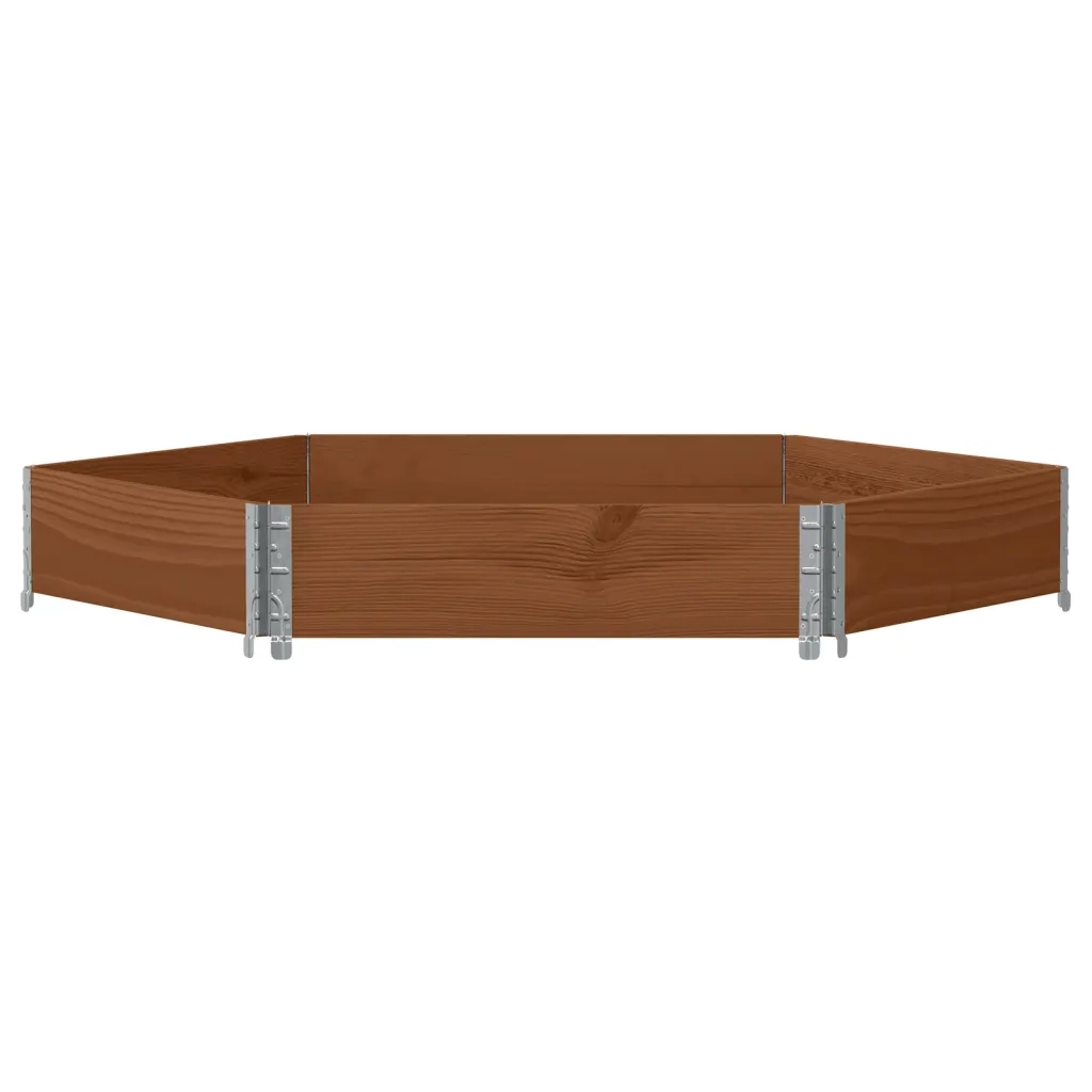 Fioriera | Cassetta per fiori | Vaso Rialzata Esagonale Marrone 160x160 cm Legno di Pino