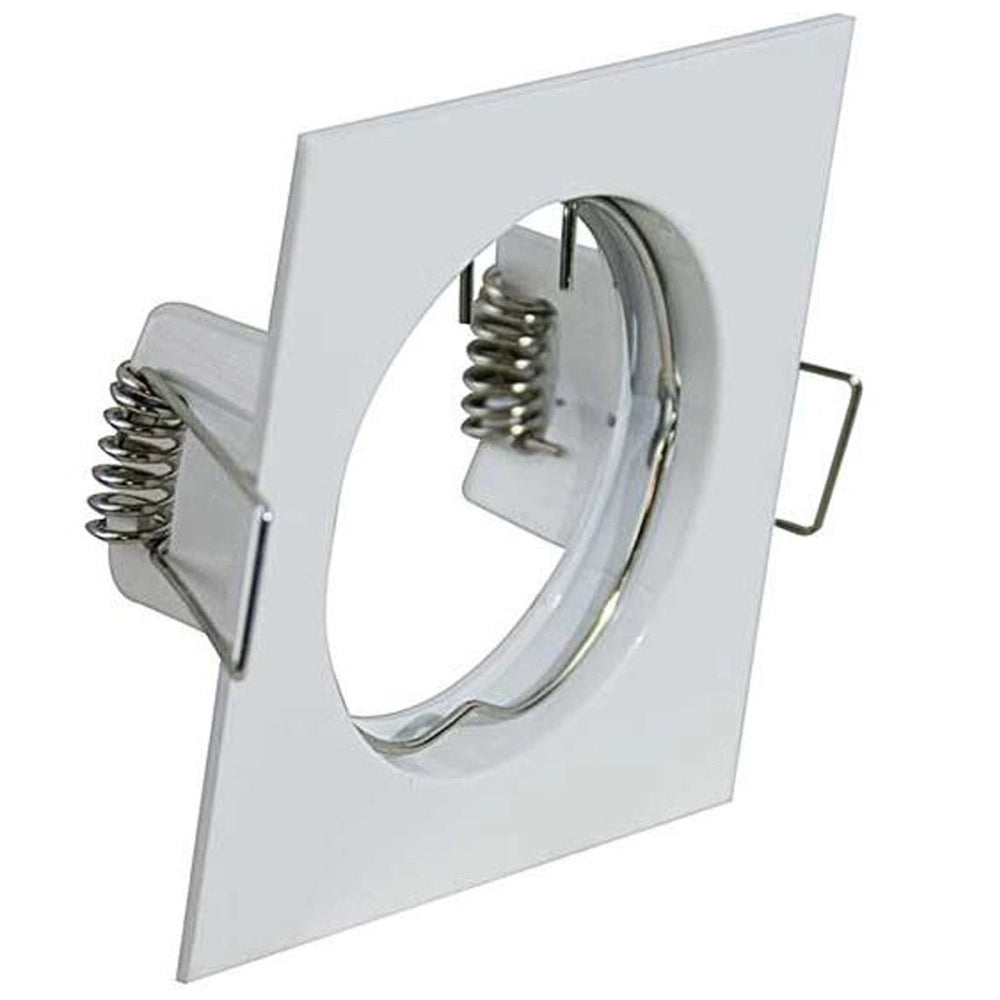 Trade Shop - Porta Faretto Portafaretto Quadrato Incasso Bianco Lampada Led Gu10 63mm -