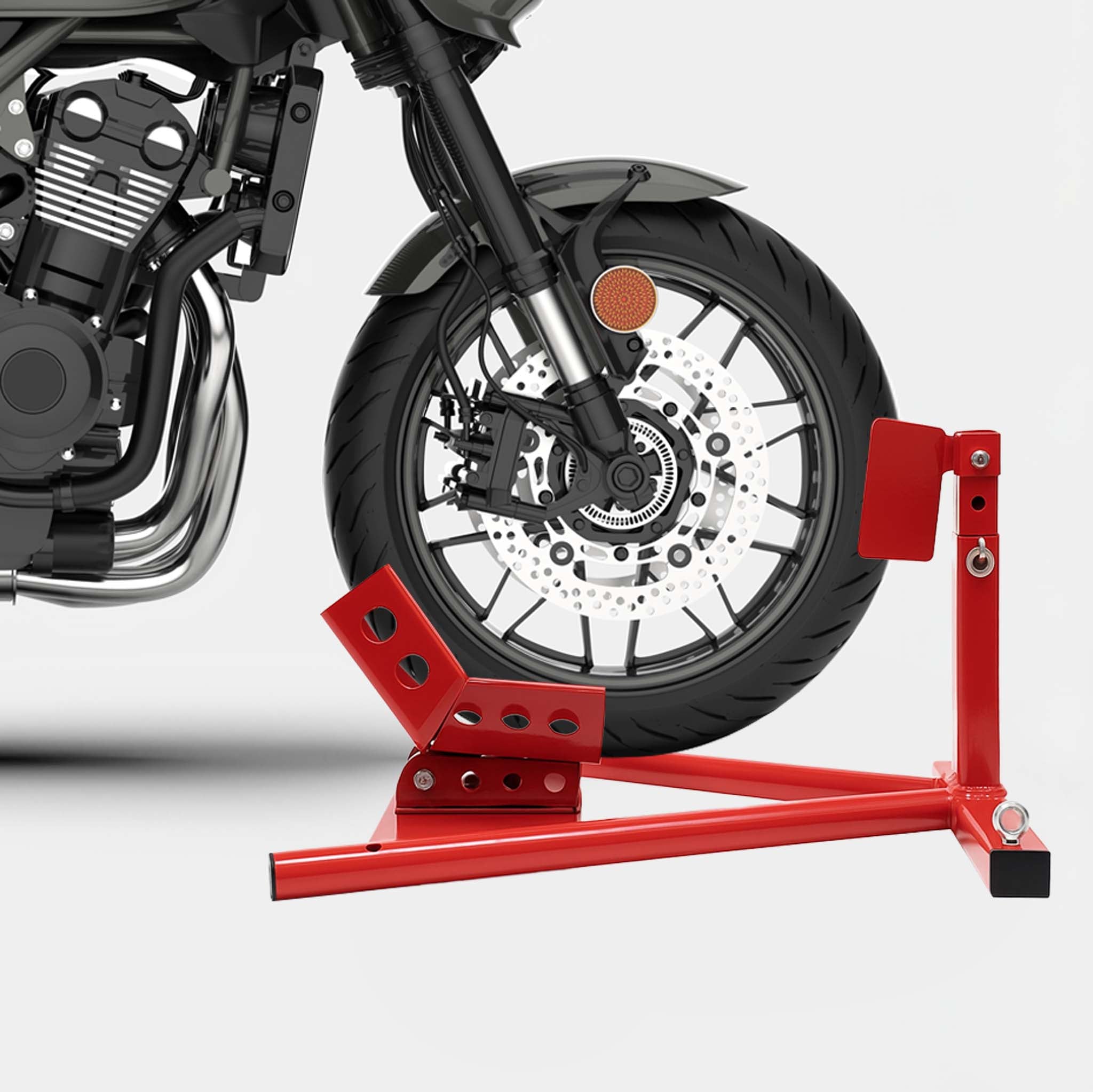 Cavalletto alzamoto per ruota anteriore, pneumatici da 13-17 pollici con larghezza 90 -130 mm