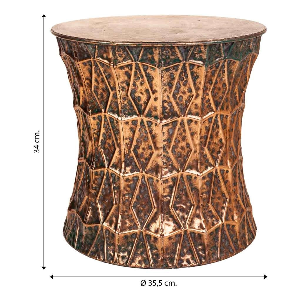 Sgabello in metallo dorato 35,5x35,5x34h