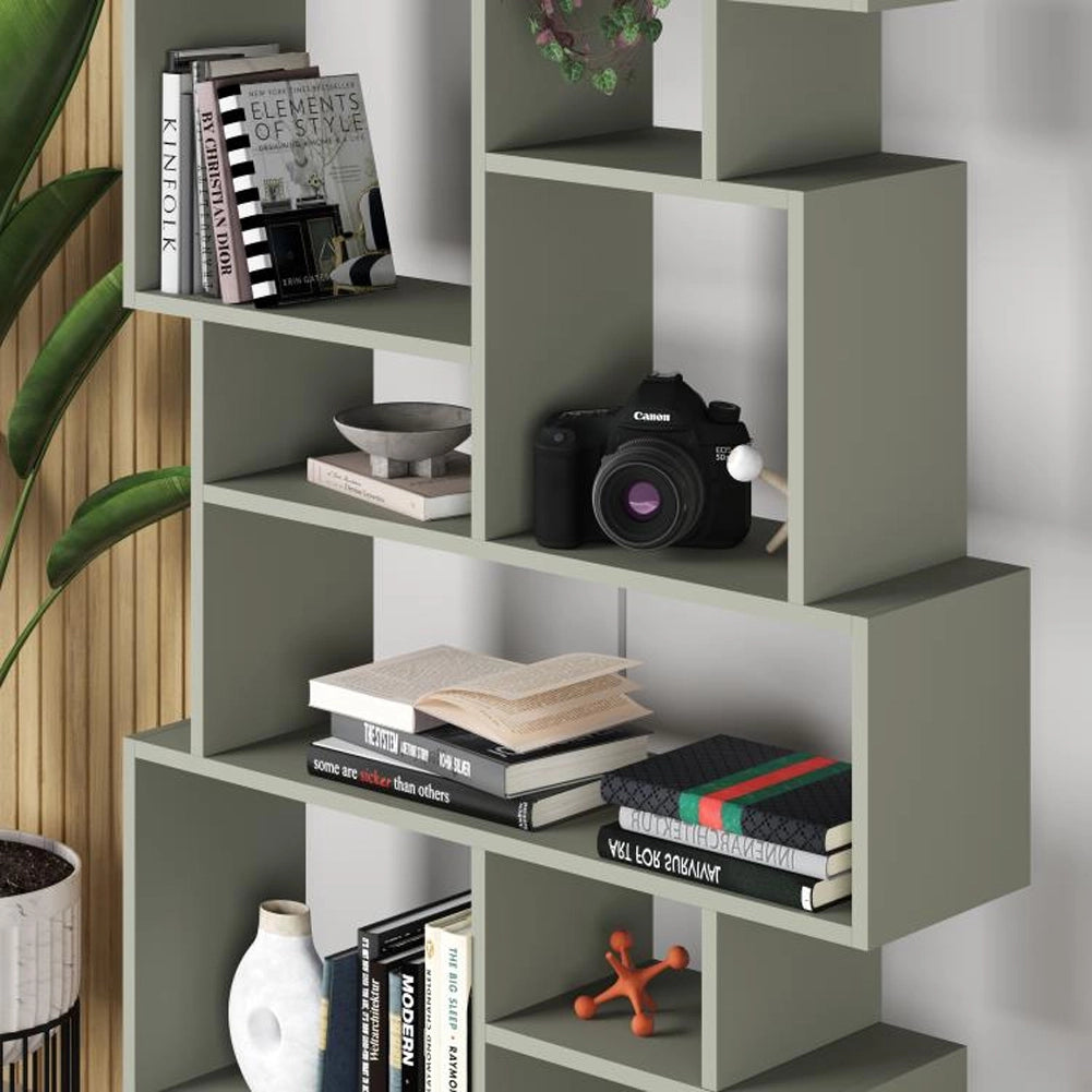 Libreria Design Moderna Scaffale 8 Ripiani 168x96x25cm Casa Ufficio Verde
