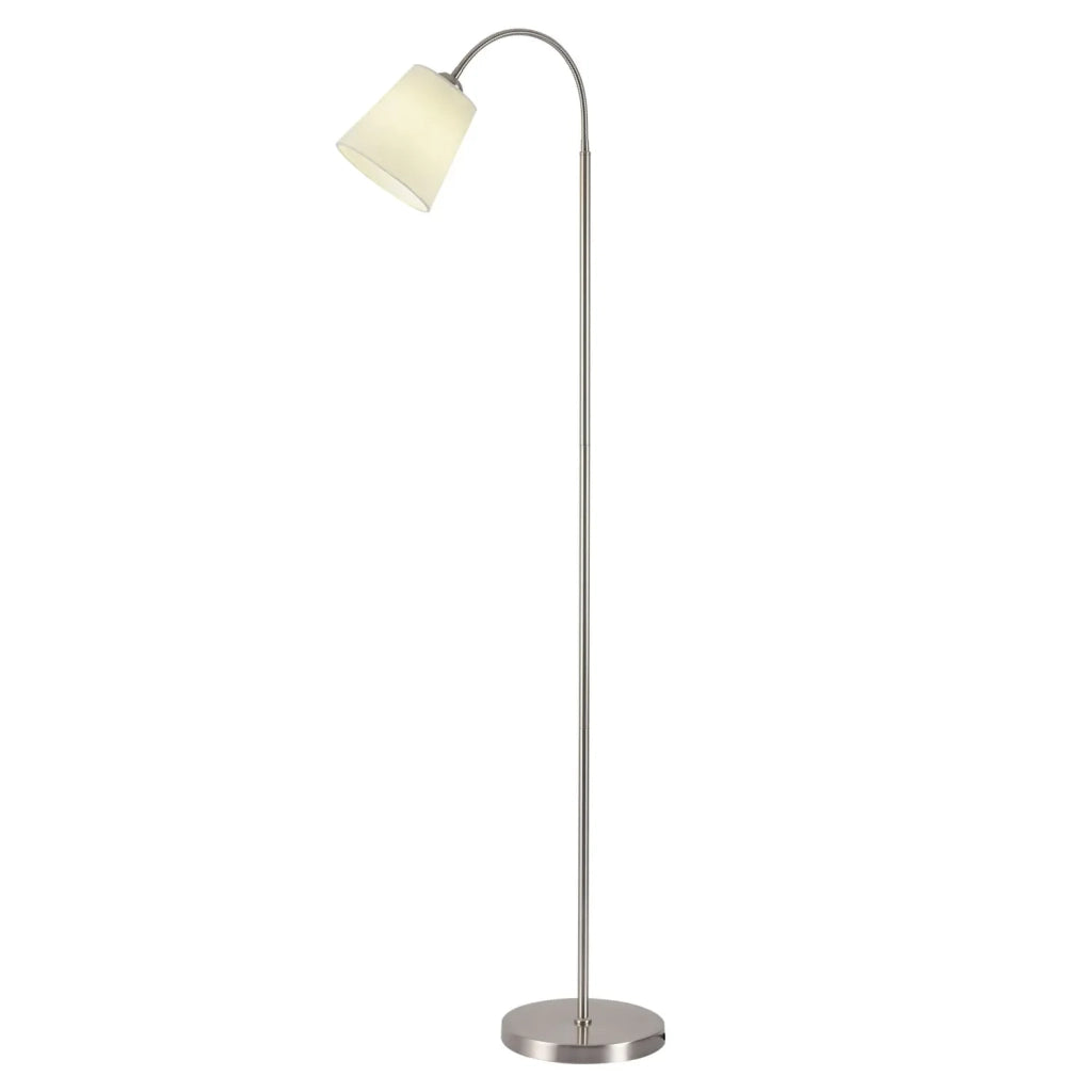 LÚZETE - LAMPADA DA TERRA NICHEL SATINATO PARALUME BIANCA PAYTON