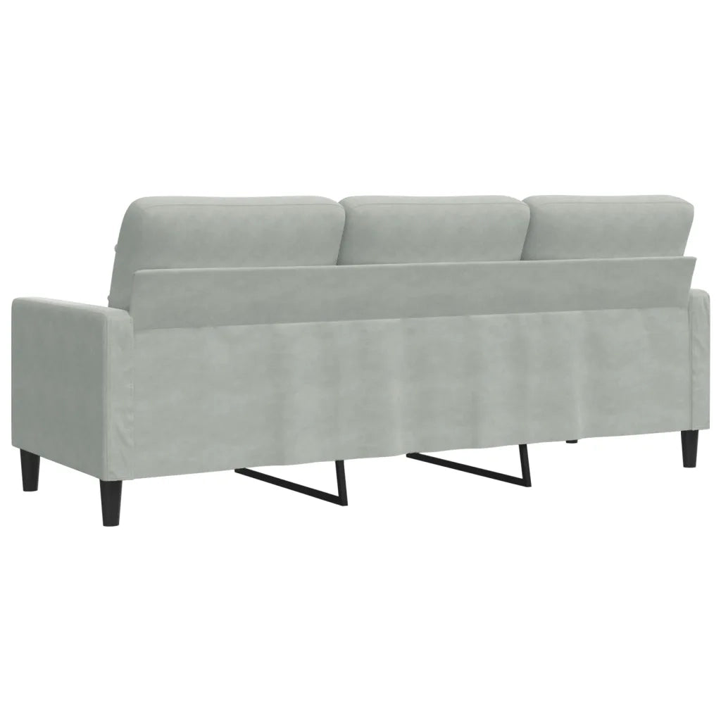 Divano a 3 Posti Grigio Chiaro 180 cm in Velluto 4007634