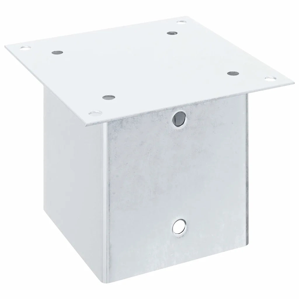 Basi per Pali Quadrate 12 pz Argento 141x141 mm Acciaio Zincato