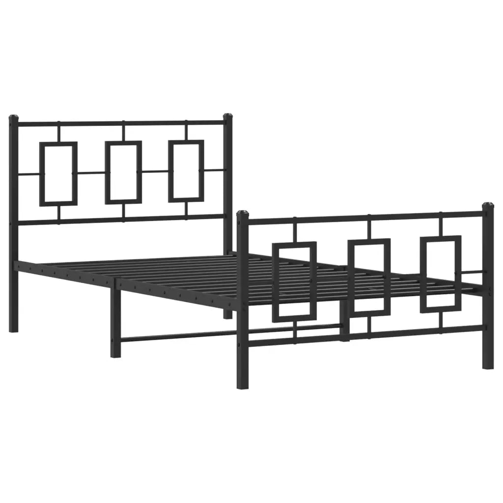 vidaXL Giroletto con Testiera e Pediera Metallo Nero 100x200 cm