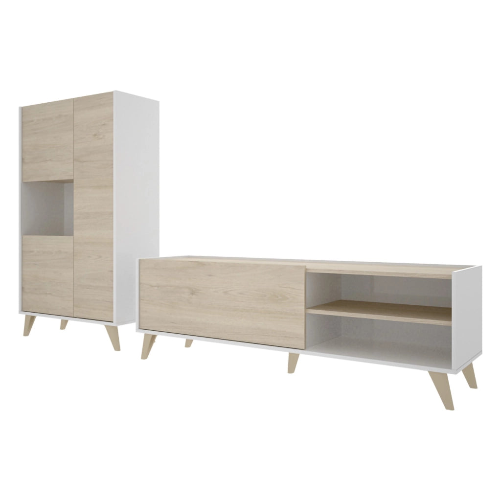 Sutter, set Mobili da Soggiorno Cassetti, Marrone Rovere