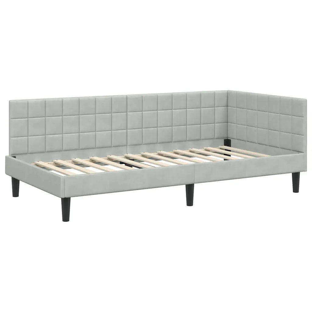 Cornice del letto ad angolo Grigio chiaro 90 cm x 200 cm