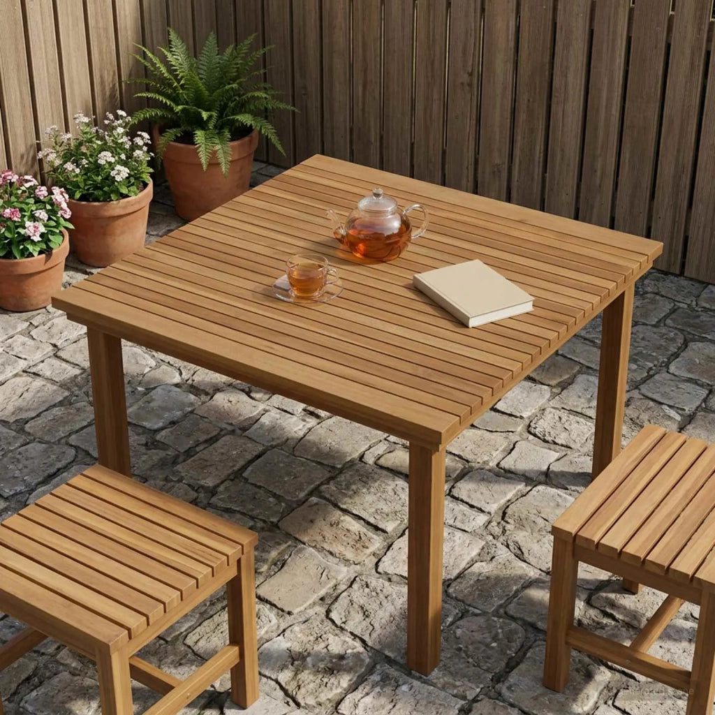 Piano del tavolo 90 x 90 x 3,5 cm Quadrato Legno di teak solido 42033148