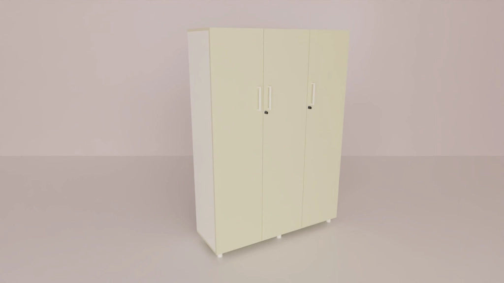 Libreria da archivio per ufficio in melaminico con 3 ante in vari colori cm. 120x40x163,6h