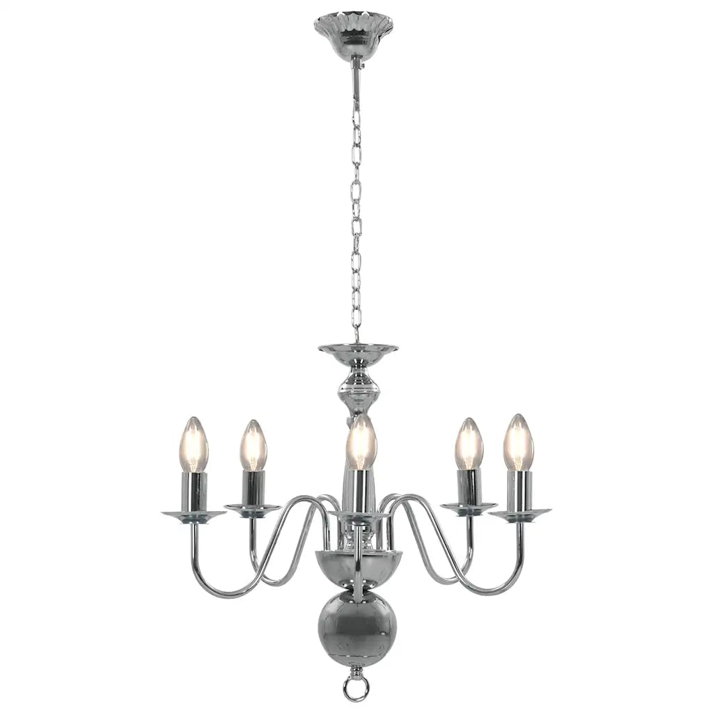 Lampadario Argento 5 Lampadine Attacco E14 CFW6744996