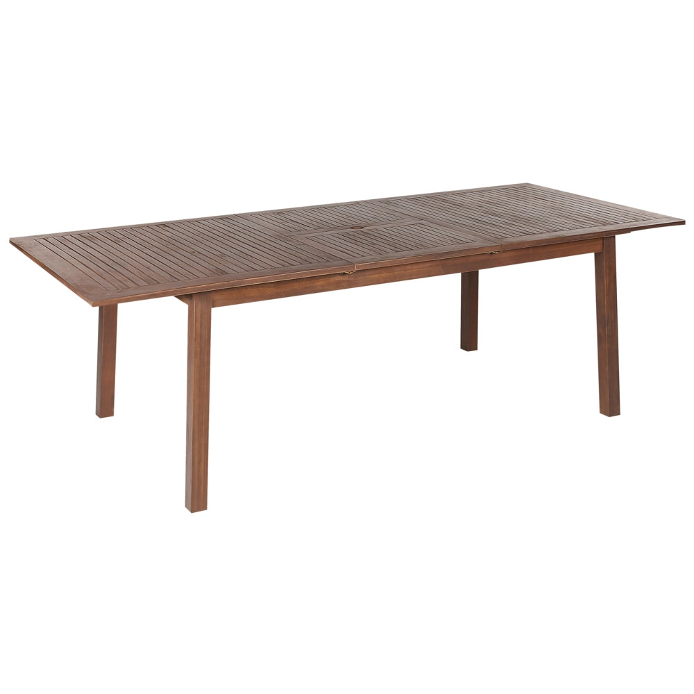 Tavolo da pranzo da giardino in marrone scuro di acacia 180 - 240 x 100 cm allungabile 8 posti rettangolare