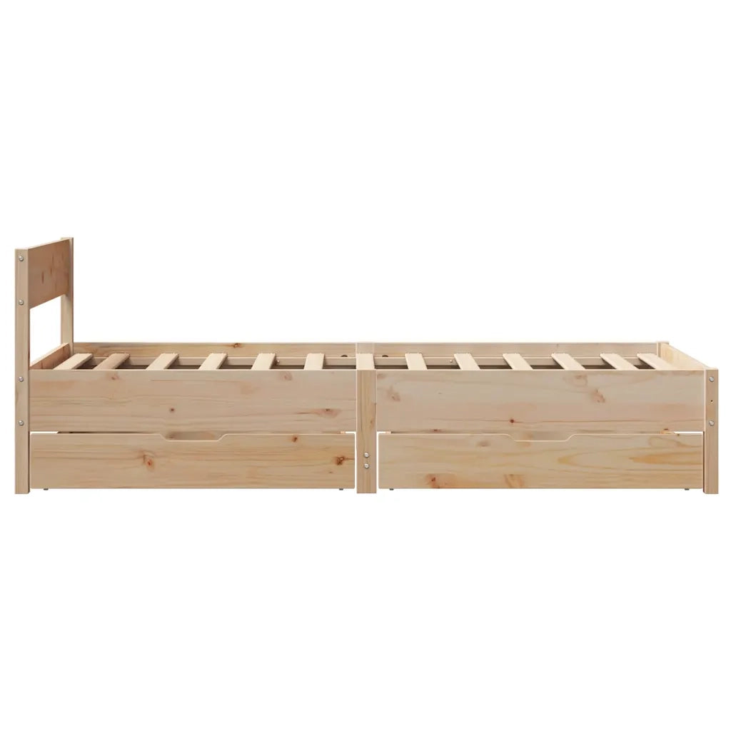 Letto senza Materasso 75x190 cm in Legno Massello Pino 3301773