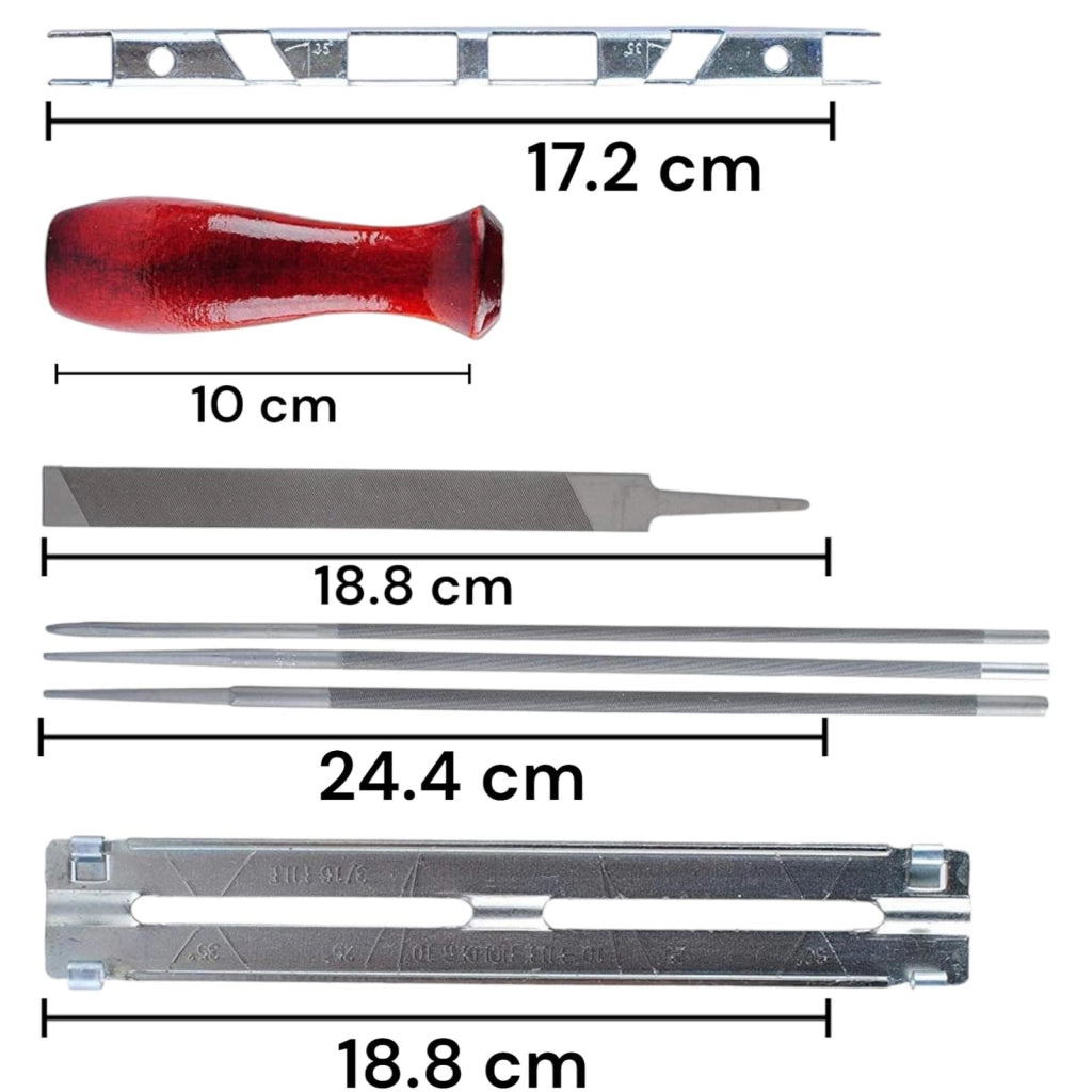 Set 8 Pezzi Affilatrice Lima Affila Catena per motosega manuale affilacatene cod. 968614