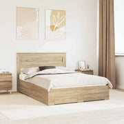 Struttura del letto con testiera Rovere Sonoma 140 x 190 cm
