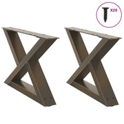 Gambe per Tavolino da CaffÃ¨ 2 pz in Acciaio Naturale 50x(30-31,3) cm Acciaio