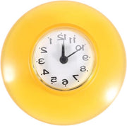Orologio da Parete in Plastica Mini Digitale con Sospensione - Impermeabile - Display a Cristallo - Decorazione per Parete per Cucina Ufficio Bagno - Giallo.