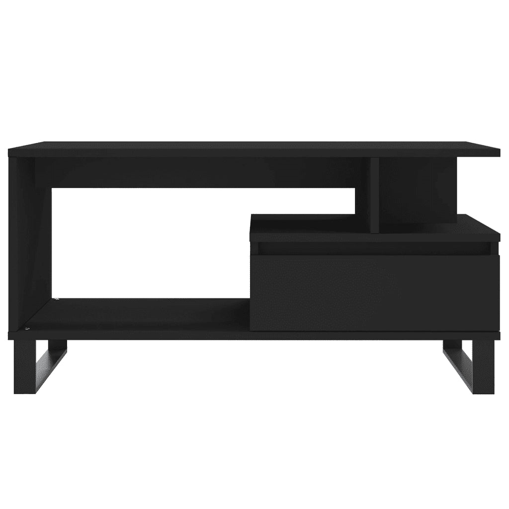 Tavolino da salotto | Tavolino da caff¨¨ | Tavolino da Soggiorno Nero 90x49x45 cm in Legno Multistrato