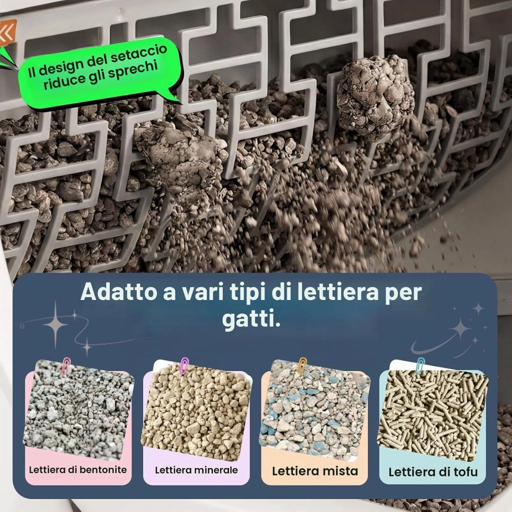 Lettiera Gatto Autopulente Con APP; Lettiera Automatica Per Gatti; Capacità Massima 73 L; Lettiera Con Triplo Sensore Di Sicurezza; Ampio Spazio;Adatta a Famiglie Con Più Gatti