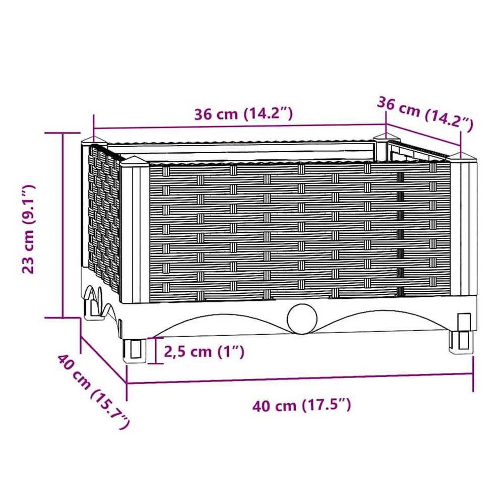 Raised Bed 40x40x23 Cm Polypropylene