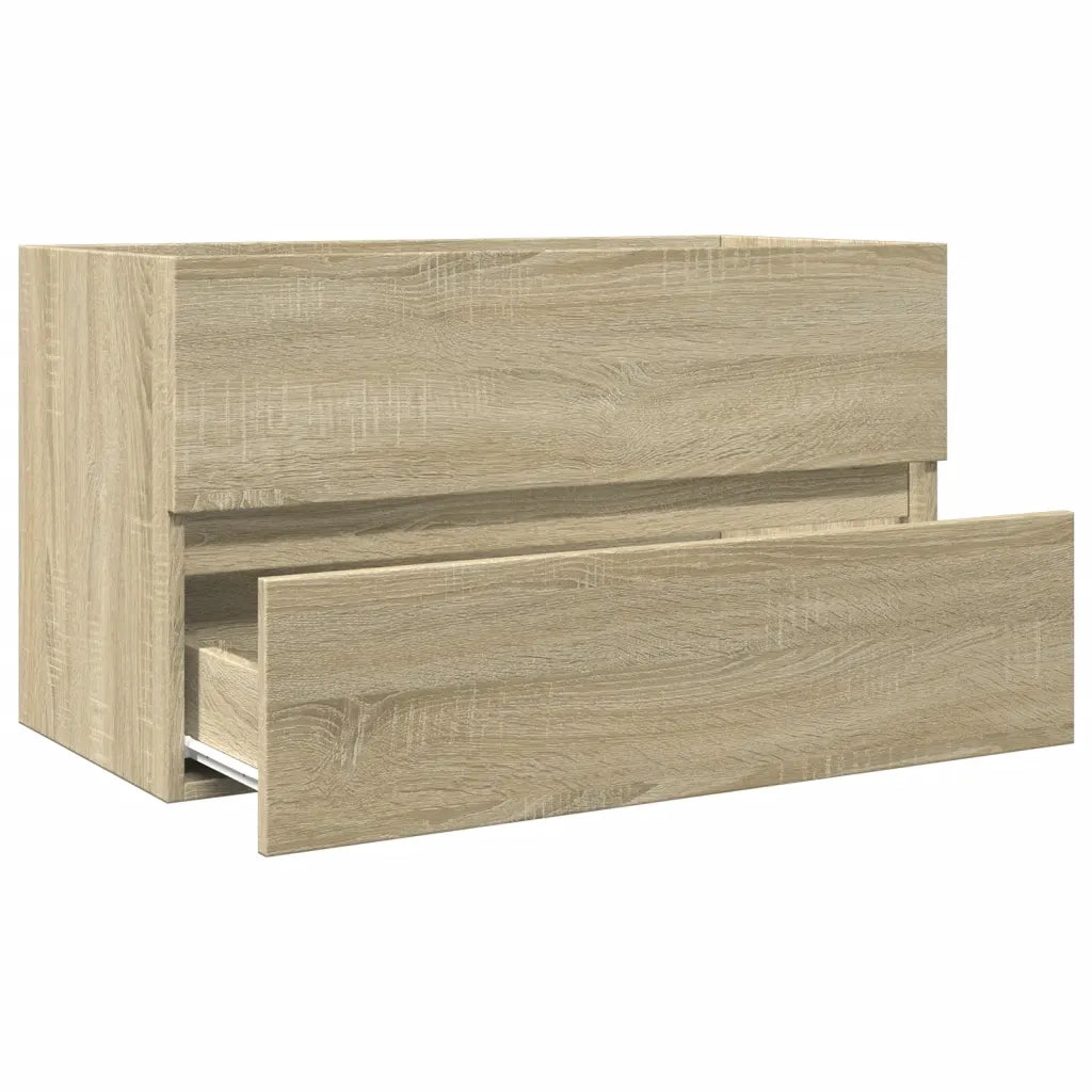 Mobile Lavabo-Armadietto da bagno Rovere Sonoma 80x38,5x45 cm in Legno Multistrato 898096