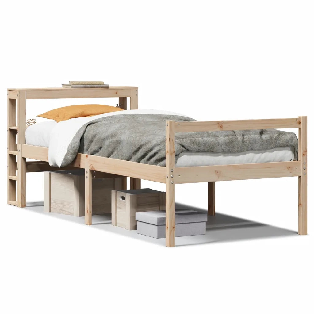 Letto per Anziani con Testiera 75x190 cm Legno Massello di Pino