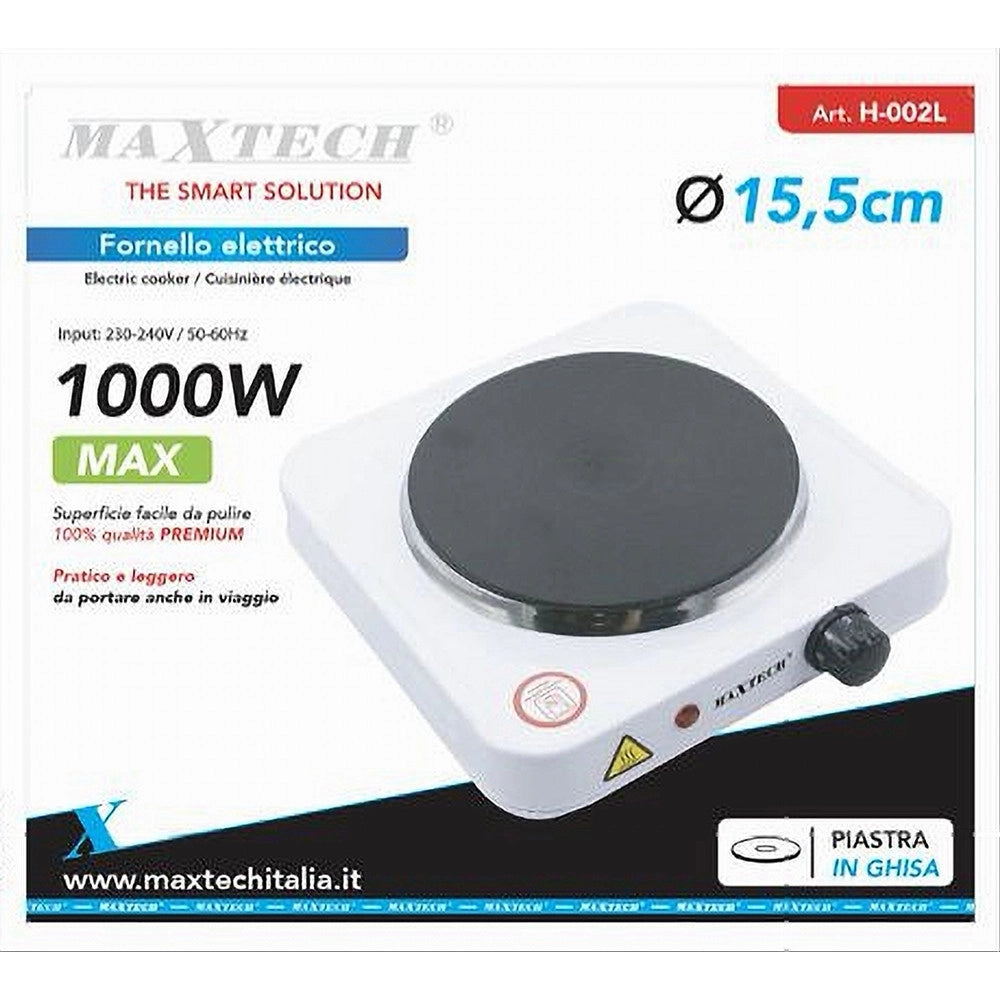 Trade Shop - Fornello Elettronico 1000 W Temperatura Regolabile Piastra 15 Cm Maxtech H-002l -