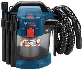 Bosch Professional Aspiratore a umido/a secco a batteria GAS 18V-10 L 18V System, senza batterie e caricabatterie, tubo flessibile 1.6 m, tubo curvo, set tubi 3 pezzi, lancia 250 mm, filtro piatto
