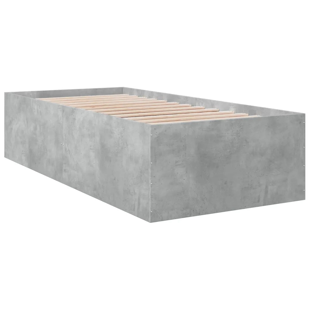 Giroletto-Struttura Letto Grigio Cemento 90x190 cm in Legno Multistrato 782804
