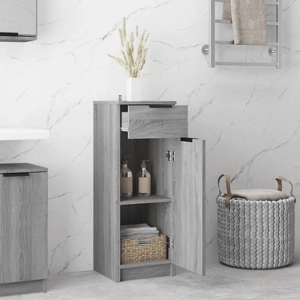 Armadietto Bagno | Armadio da bagno Grigio Sonoma 32x34x90 cm in Legno Multistrato