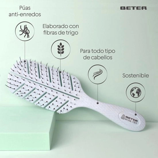 Spazzola a setole di grano naturale per sfilacciatura delicata - Adatta a tutti i tipi di capelli