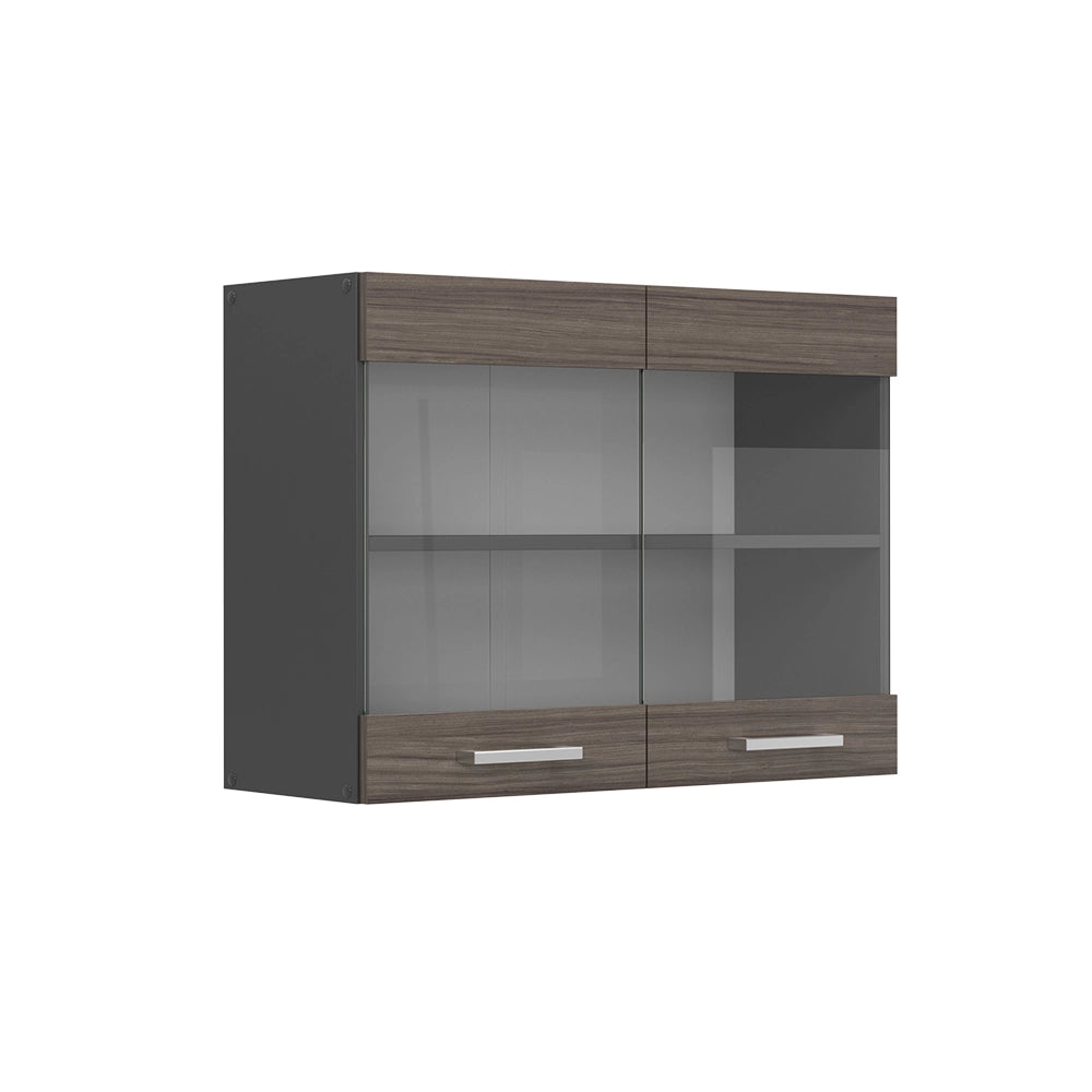 Mobile da cucina in vetro R-Line Grigio nobile/Antracite 80 cm Vicco