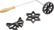 Con 3 disegni, con libro di ricette, forma: 7 - 9 cm, acciaio/legno, argento/castano chiaro,