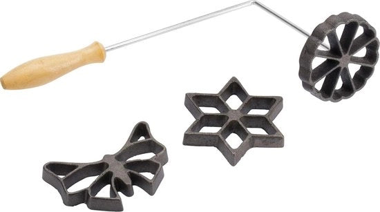 Con 3 disegni, con libro di ricette, forma: 7 - 9 cm, acciaio/legno, argento/castano chiaro,