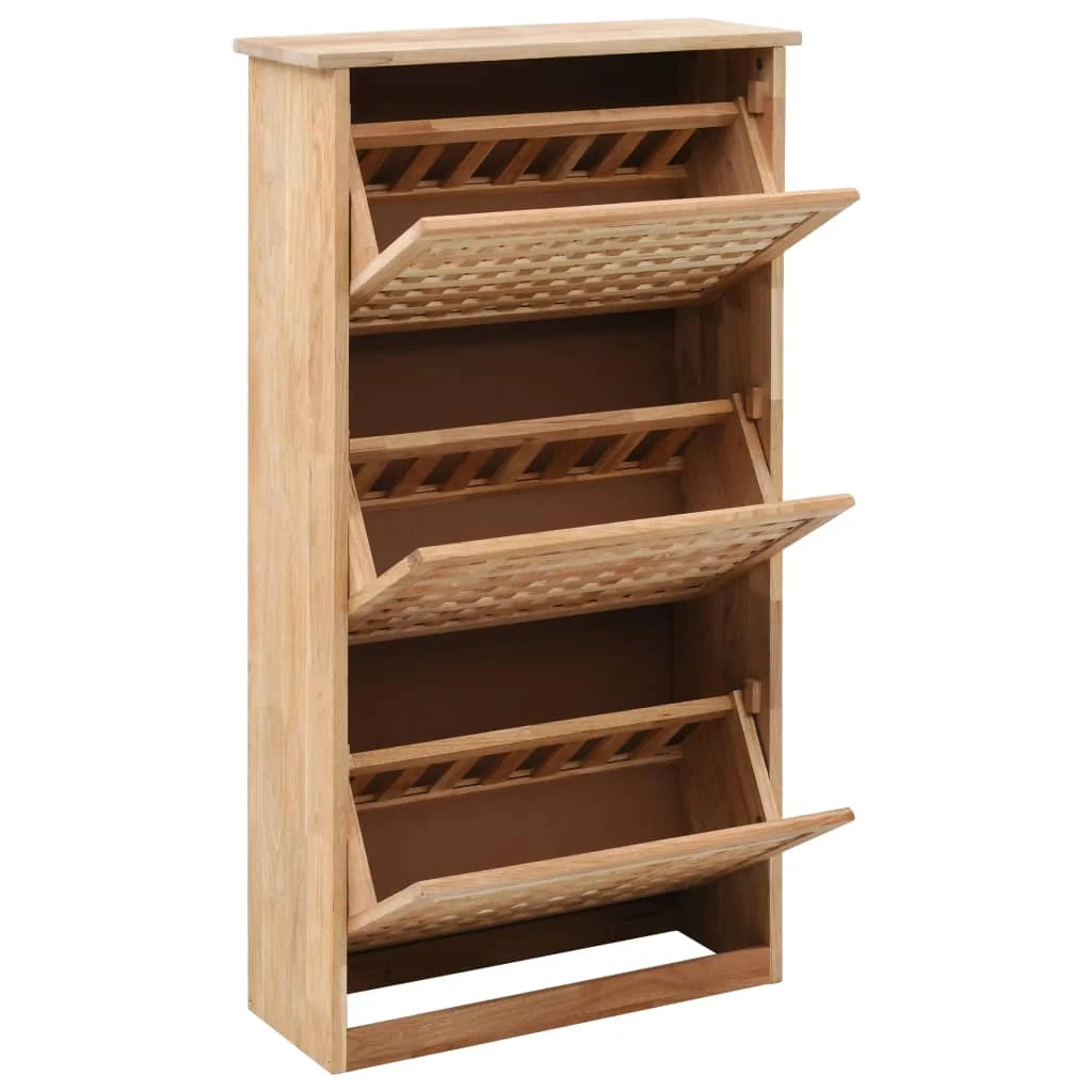 Scarpiera mobiletto portascarpe mobile per ingresso/corridoio/soggiorno 55 x 20 x 104 cm legno massello di noce marrone 02_0021391