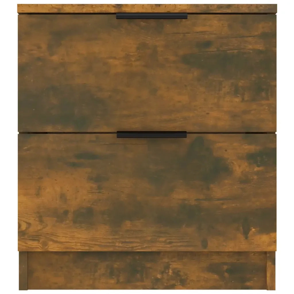 Comodini 2 pz Rovere Fumo in Legno Multistrato 817034
