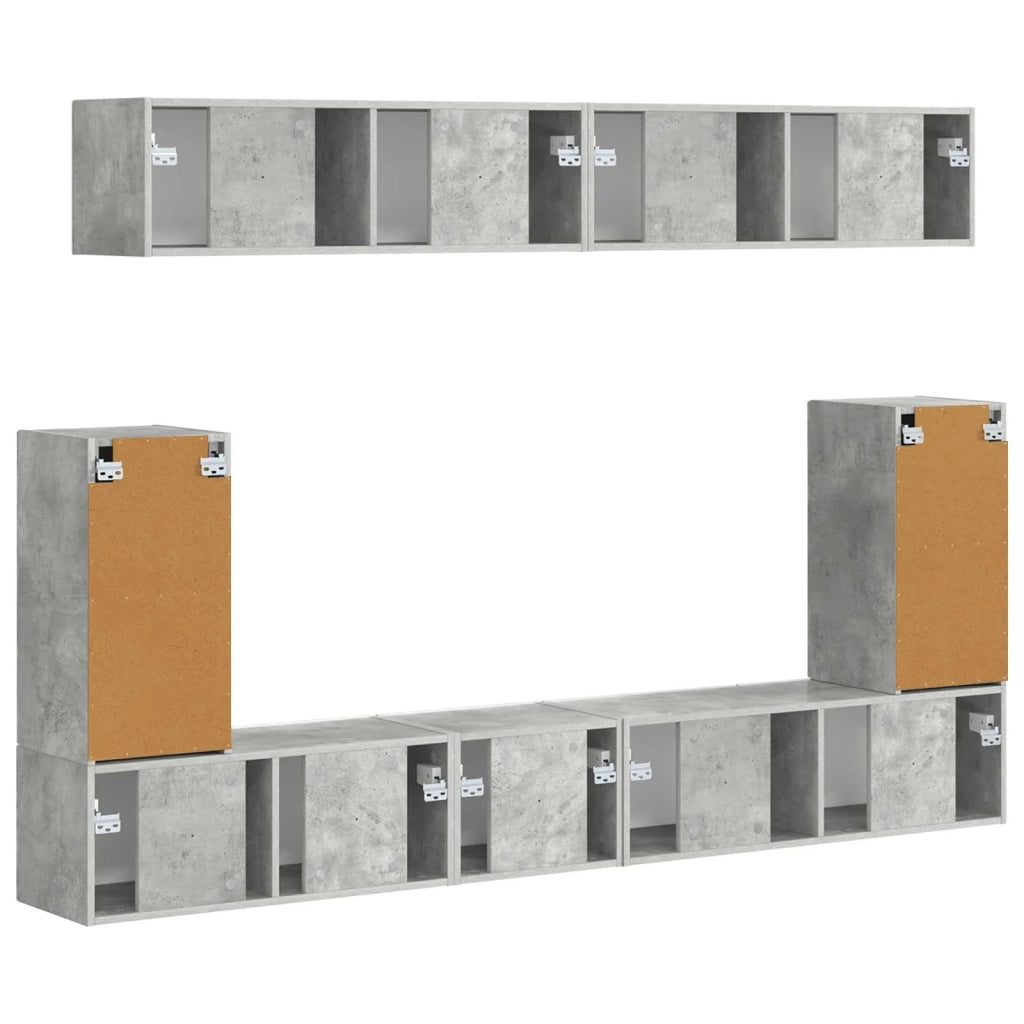 Set mobile TV 5 pcs Grigio cemento Legno multistrato 3409090